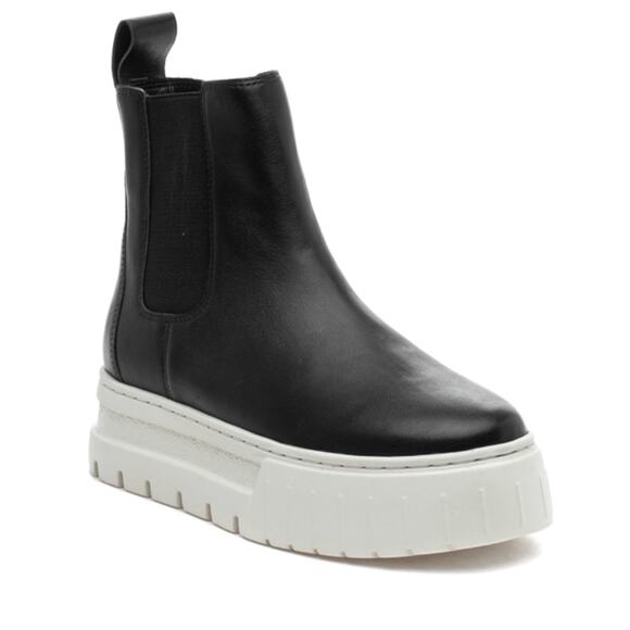 J/Slides Women's Riley Chelsea Boot Size 10 Black Leather Platform NIB - Picture 1 of 12